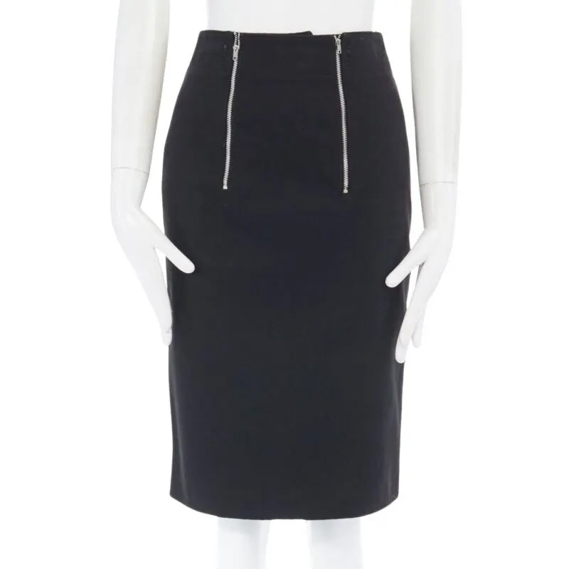 Jean Paul Gaultier Circle Stitch Skirt Black Polyester Very good - Front View