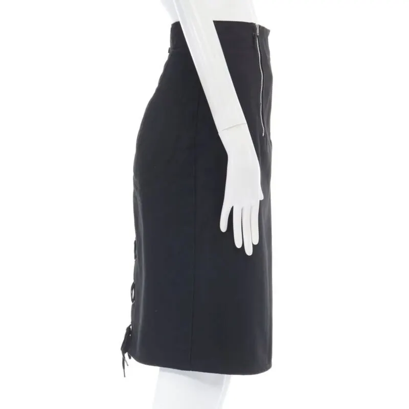 Jean Paul Gaultier Circle Stitch Skirt Black Polyester Very good - Model View
