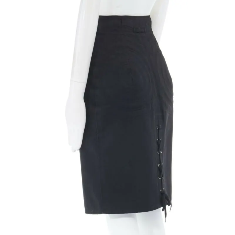 Jean Paul Gaultier Circle Stitch Skirt Black Polyester Very good - Box View