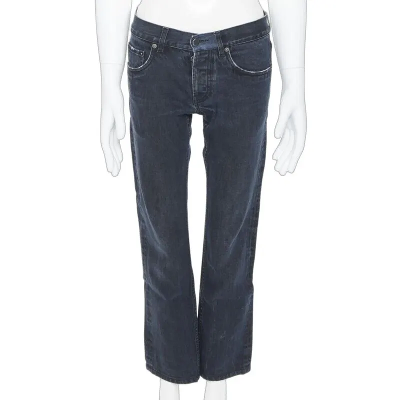 Prada Black Cotton Jeans Black Cotton Very good - Front View