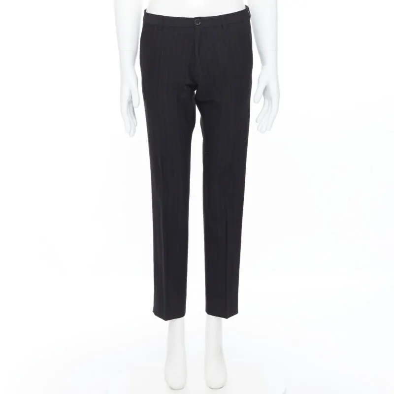Lanvin Bow Slim Pants Black Wool Never worn - Inside View