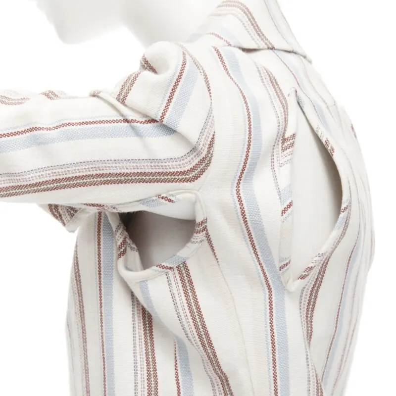 Junya Watanabe Stripe Cut Blazer Beige Cotton Good - Back View