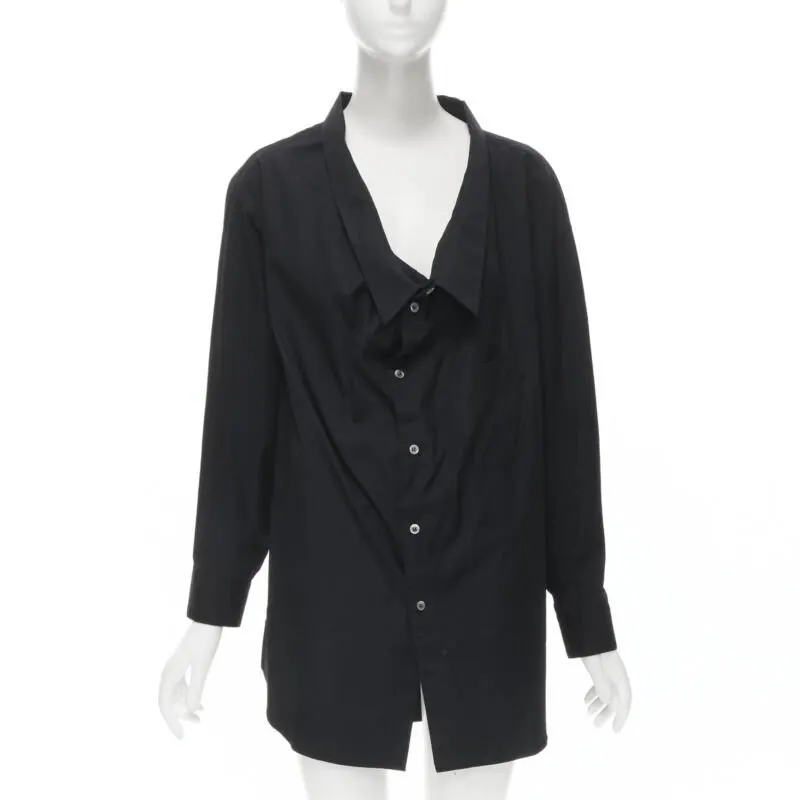 Comme Des Garcons Asymmetric Collar Shirt Black Cotton Very good - Inside View