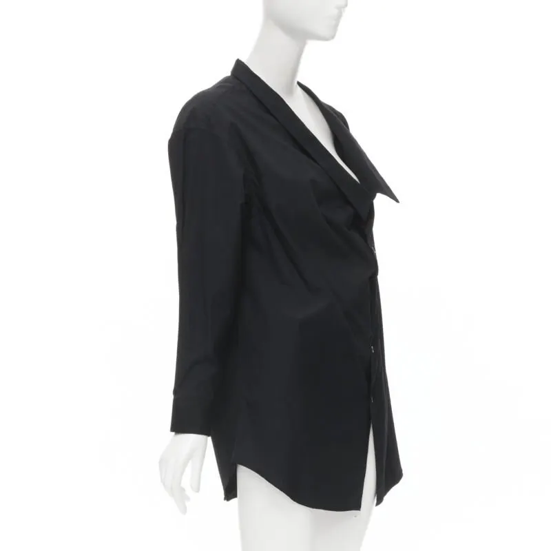 Comme Des Garcons Asymmetric Collar Shirt Black Cotton Very good - Model View