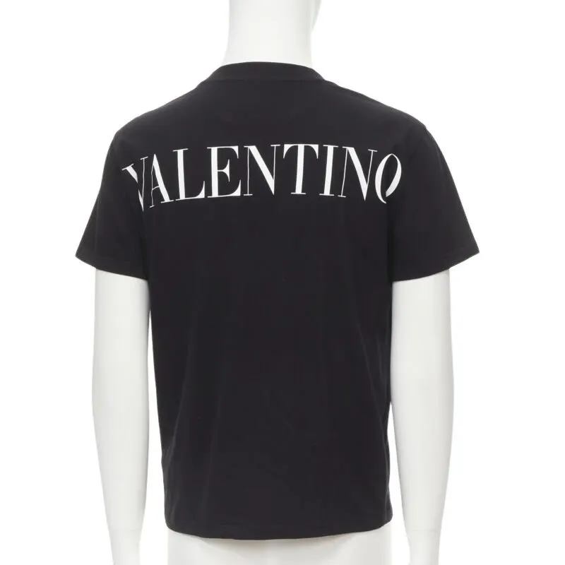 Valentino Lace Pocket T-Shirt Black Cotton Never worn - Front View