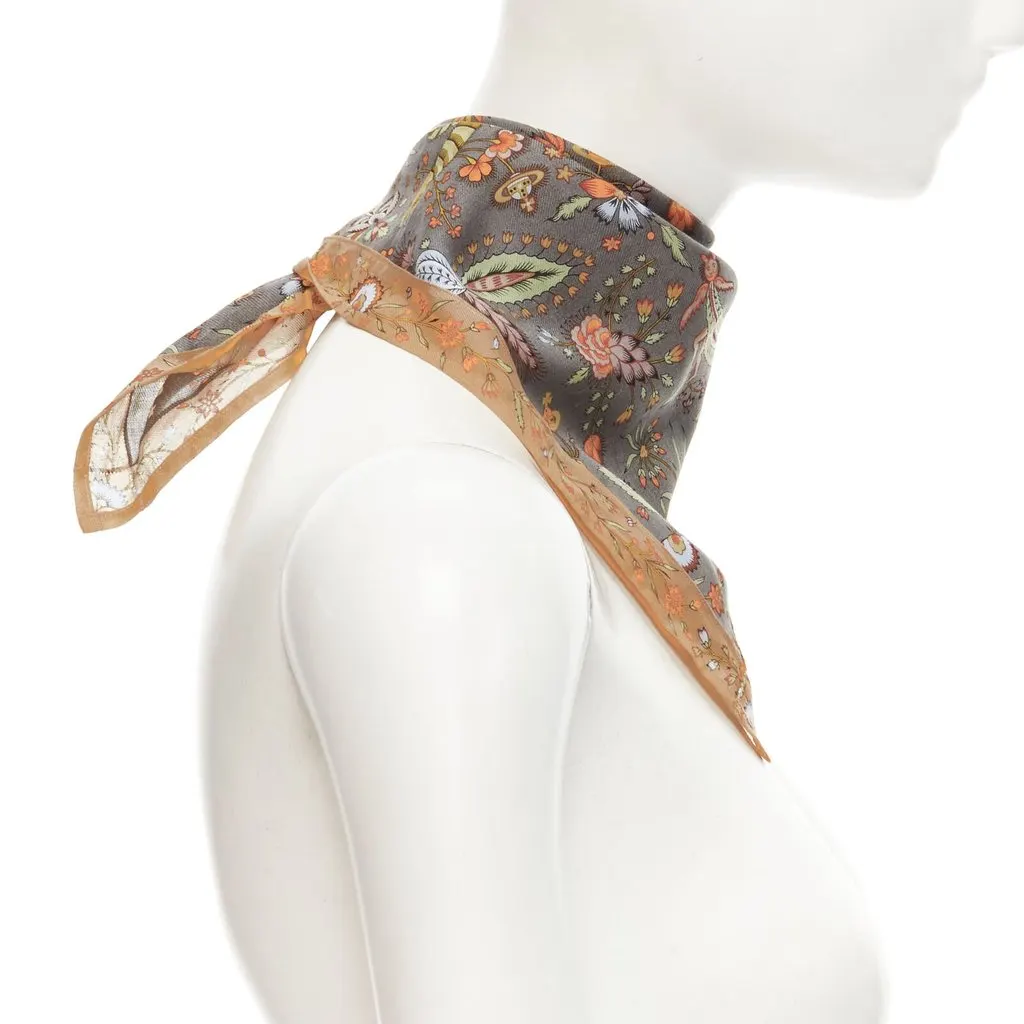 Vivienne Westwood Orb Creatures Scarf Grey Cotton Never worn - Model View