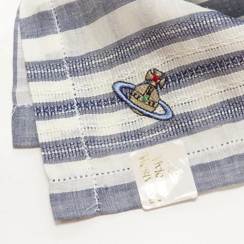 Vivienne Westwood Nautical Orb Scarf Blue Cotton Never worn - Back View