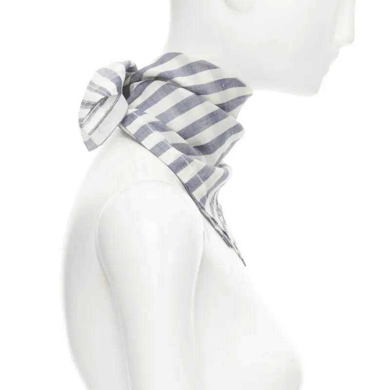 Vivienne Westwood Nautical Orb Scarf Blue Cotton Never worn - Model View