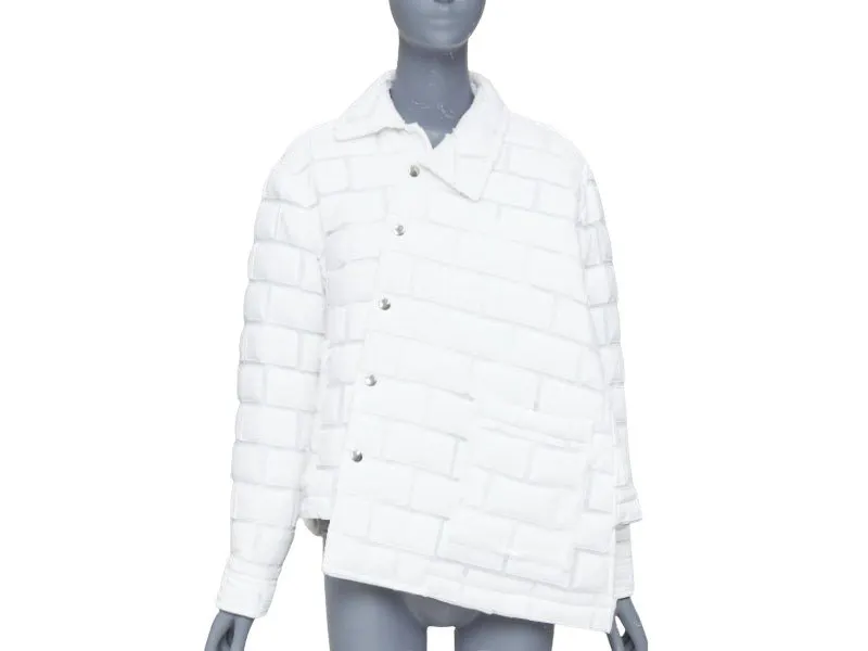 Comme Des Garcons White Polyester Coat White Polyester Good - Front View