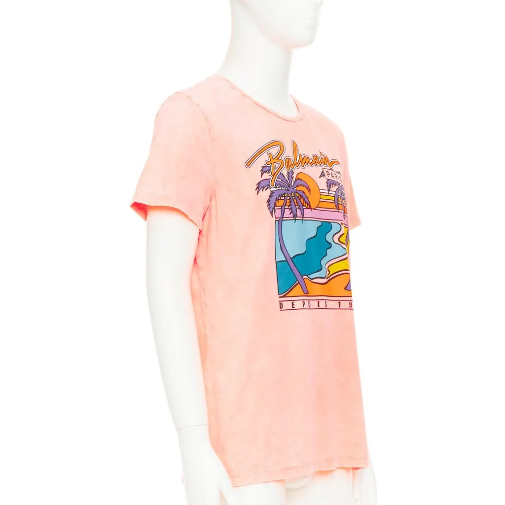 Balmain Pink Cotton T-Shirt Pink Cotton Very good - Inside View