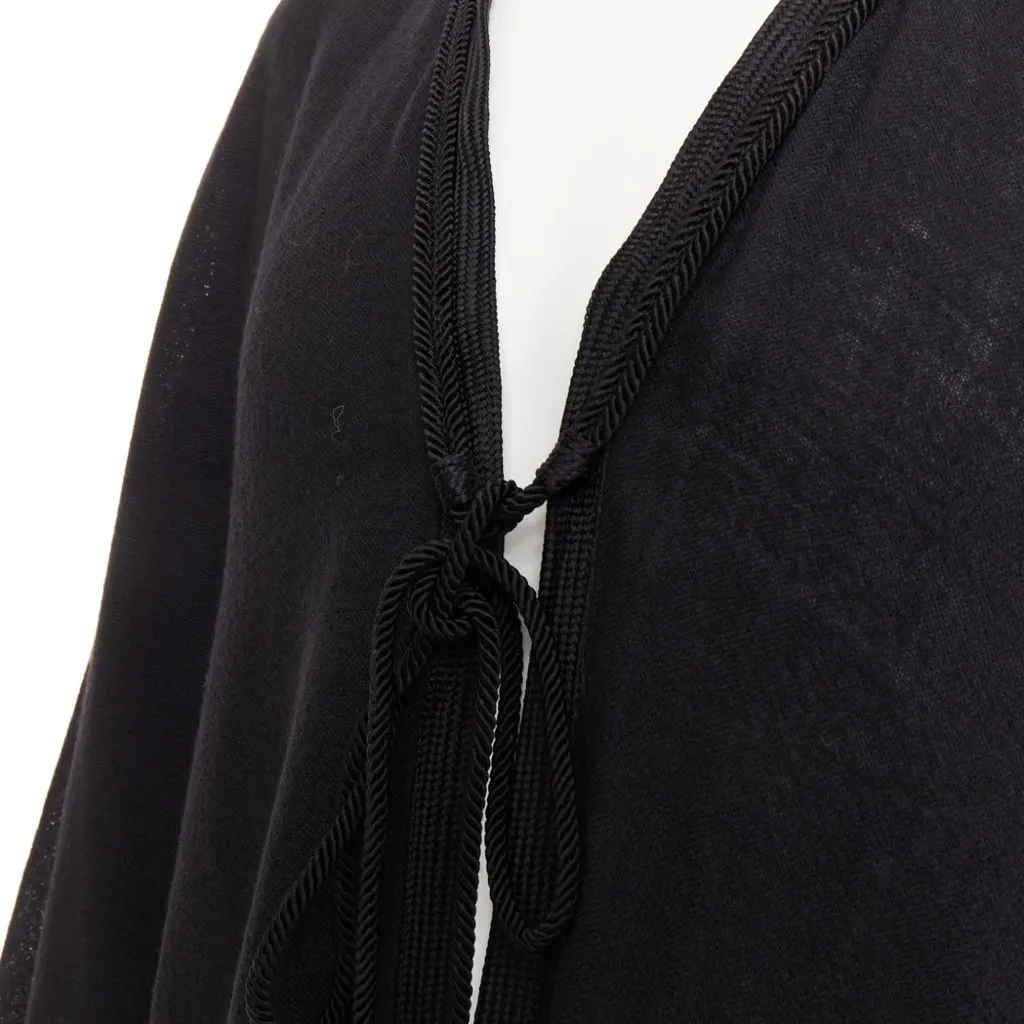 Saint Laurent Black Wool Coat Black Wool Very good - Back View