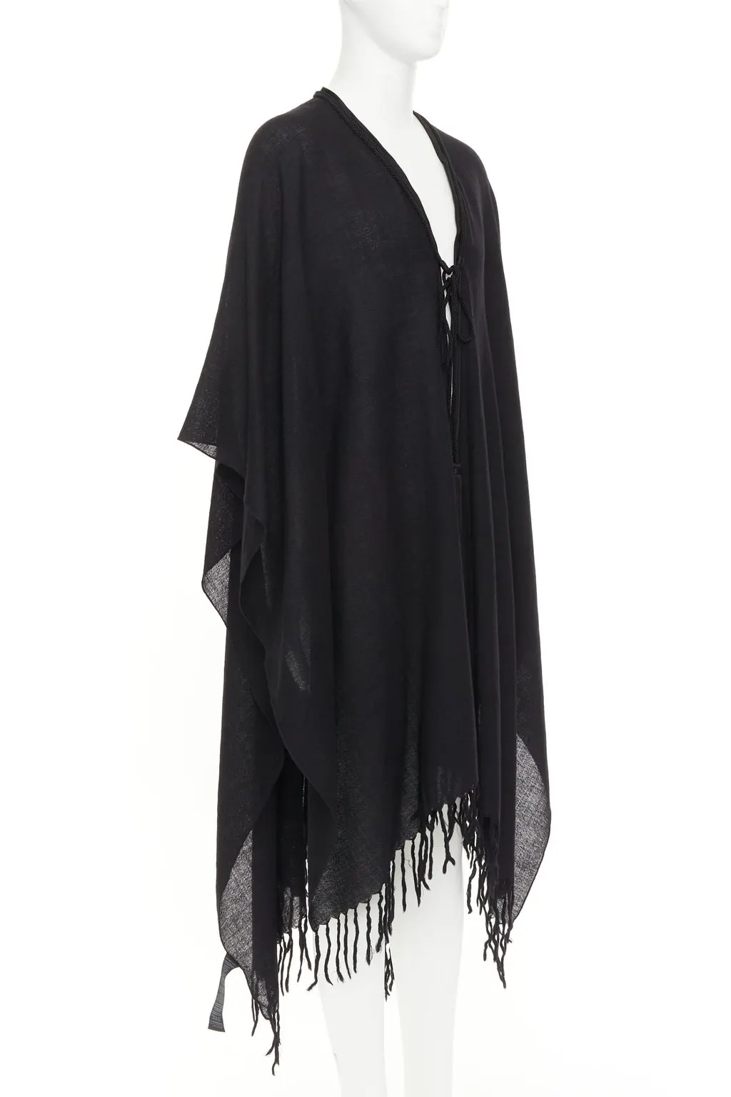 Saint Laurent Black Wool Coat Black Wool Very good - Inside View
