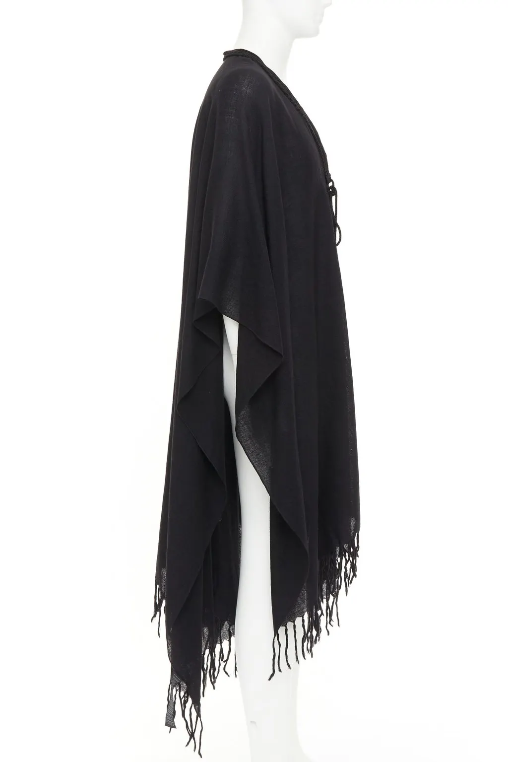 Saint Laurent Black Wool Coat Black Wool Very good - Model View