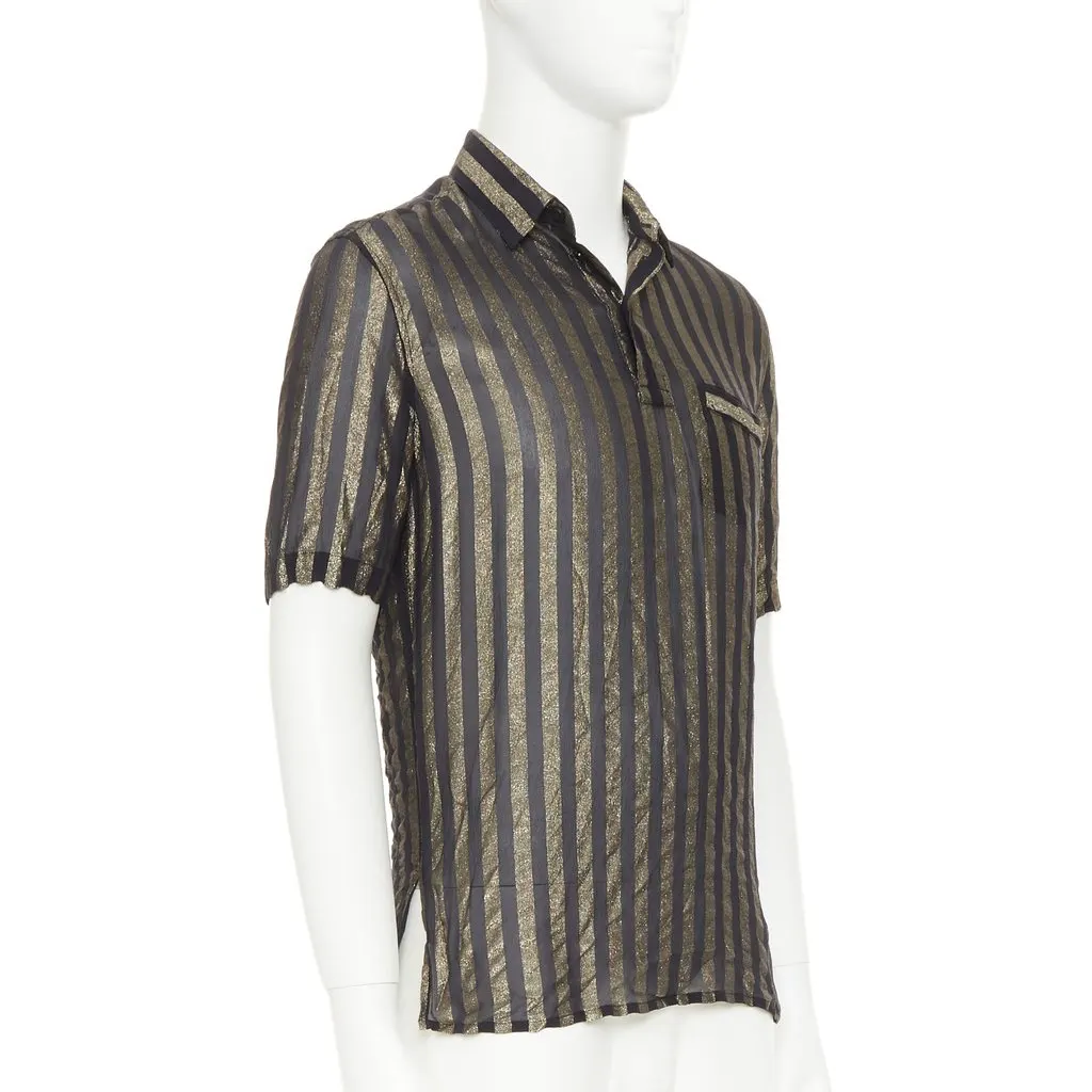 Saint Laurent Black Silk T-Shirt Black Silk Very good - Inside View