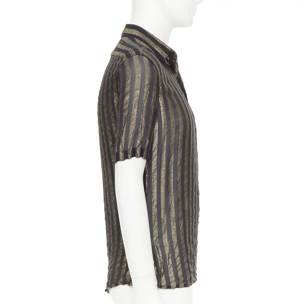 Saint Laurent Black Silk T-Shirt Black Silk Very good - Model View