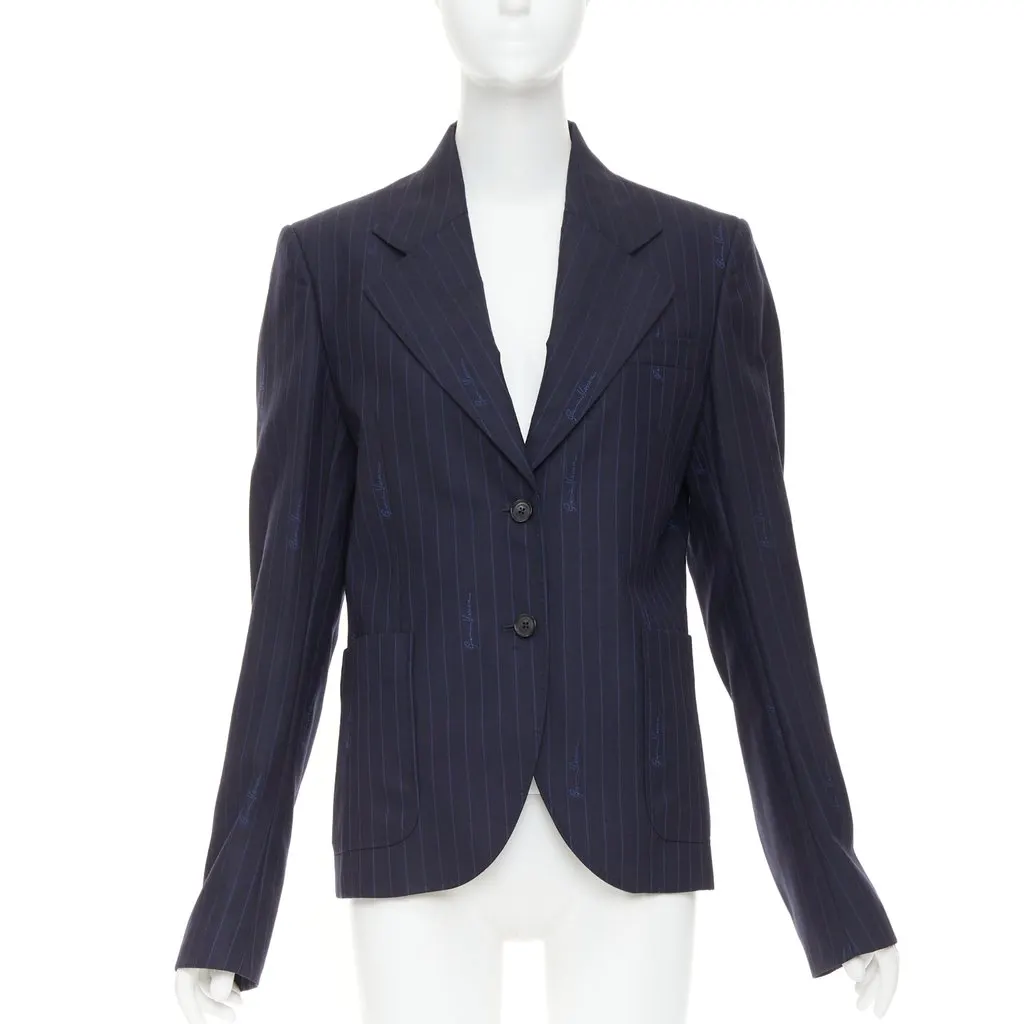 Versace Navy Wool Jacket Navy Wool Very good - Front View