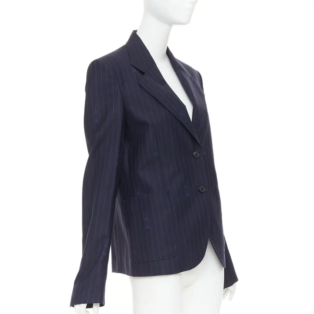 Versace Navy Wool Jacket Navy Wool Very good - Inside View