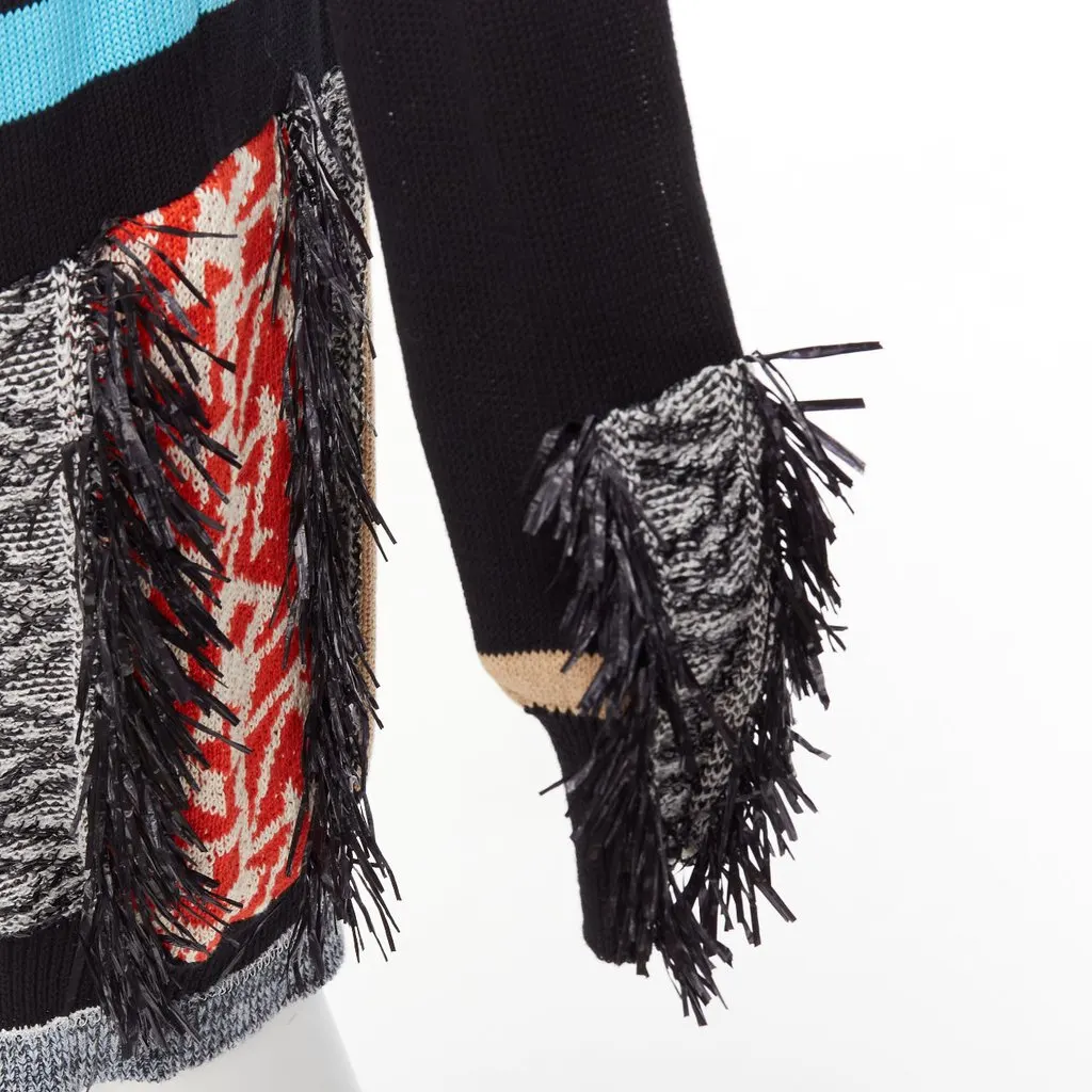 Toga Archives Fringe Motif Dress Black Cotton Very good - Back View