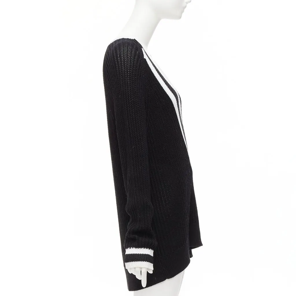Rag & Bone Deep V Varsity Sweater Black Cotton Never worn - Inside View