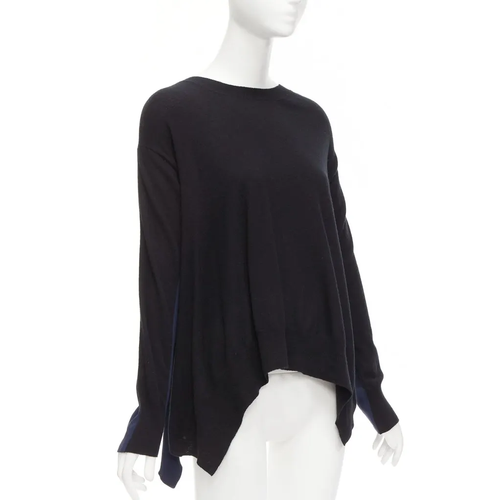 Stella McCartney Handkerchief Sweater Black Wool Never worn - Front View