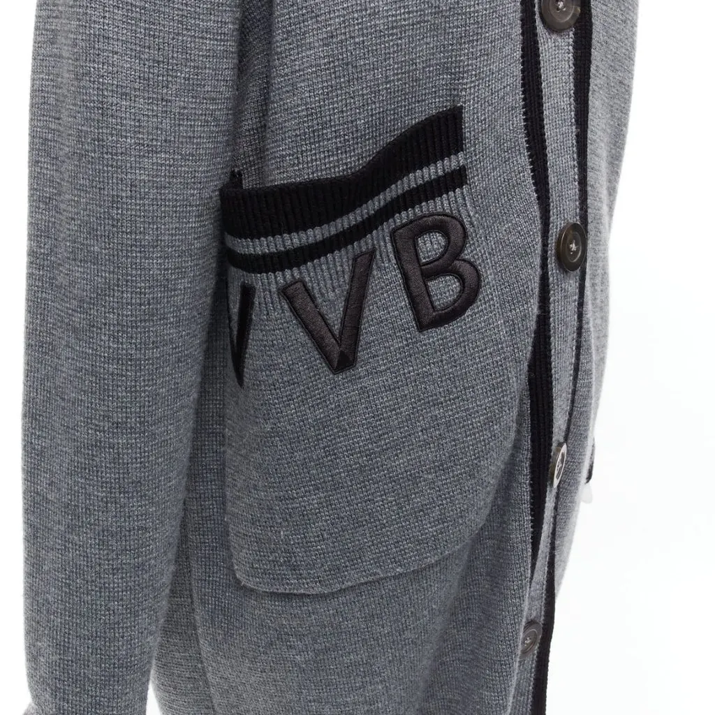 VICTORIA, VICTORIA BECKHAM Logo Oversized Cardigan Black Wool Very good - Back View