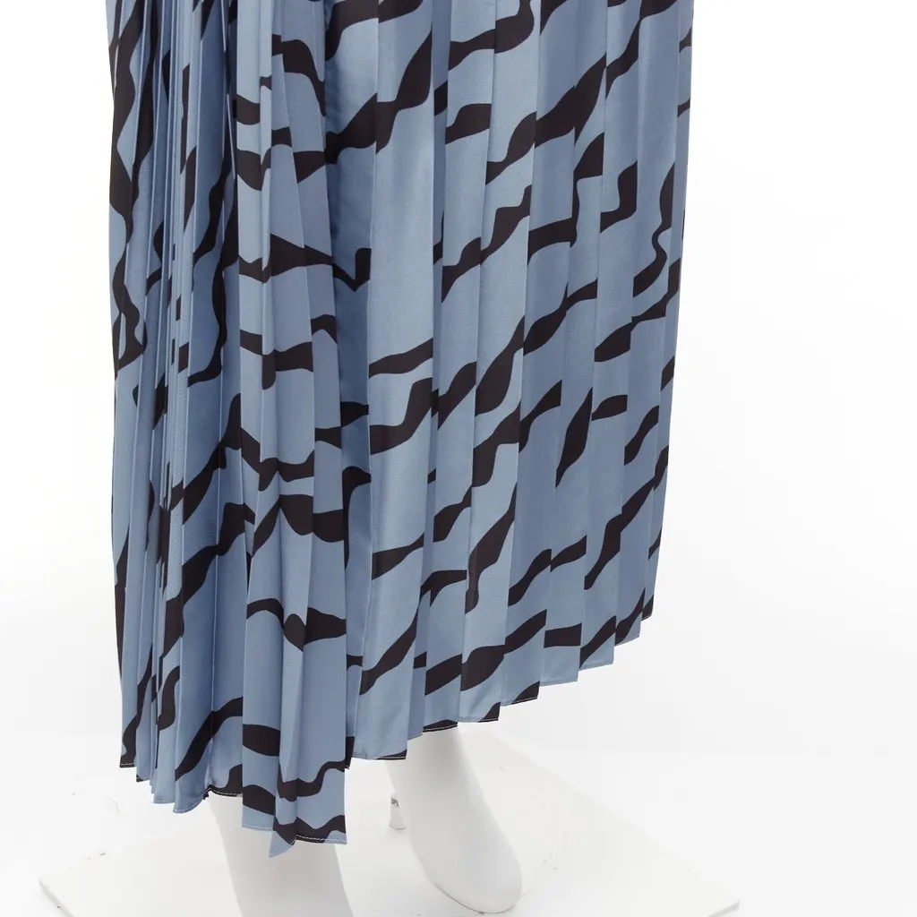 VICTORIA, VICTORIA BECKHAM Diagonal Print Skirt Blue Polyester Never worn - Back View