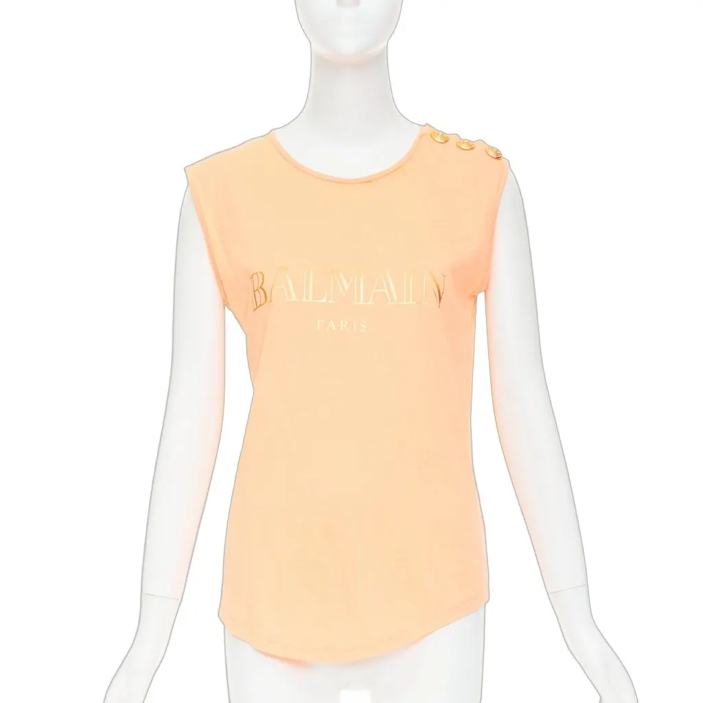Balmain Pink Cotton Top Pink Cotton Good - Front View