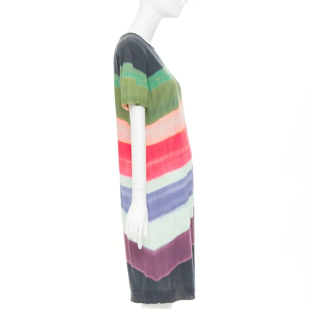Dries Van Noten Len Lye Border T-shirt Dress MultiColor Cotton Good - Model View