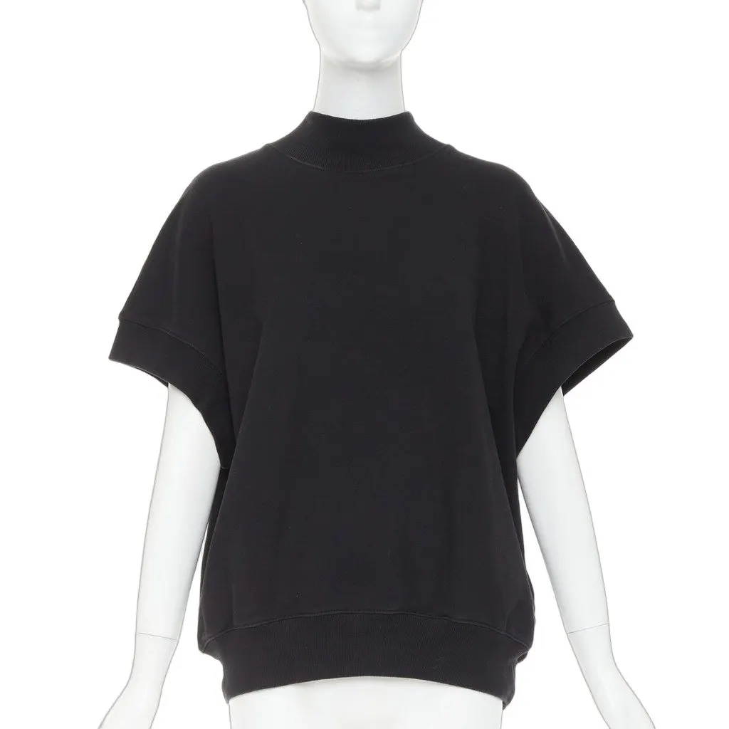 Dries Van Noten Hannet Mock Neck Sweatshirt Black Cotton Very good - Front View
