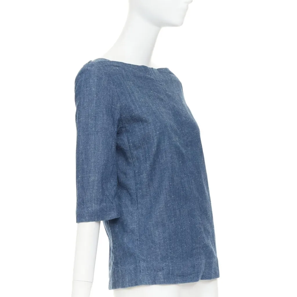 Celine Blue Cotton Top Blue Cotton Very good - Inside View