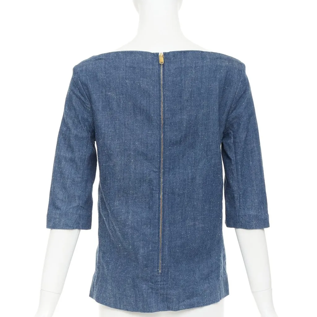 Celine Blue Cotton Top Blue Cotton Very good - Box View