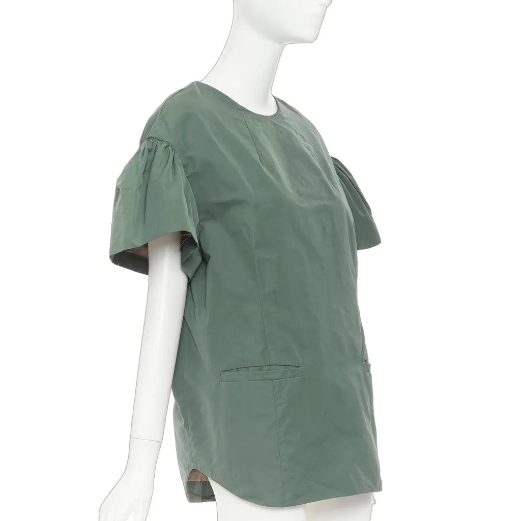 Dries Van Noten Green Polyester Top Green Polyester Good - Front View