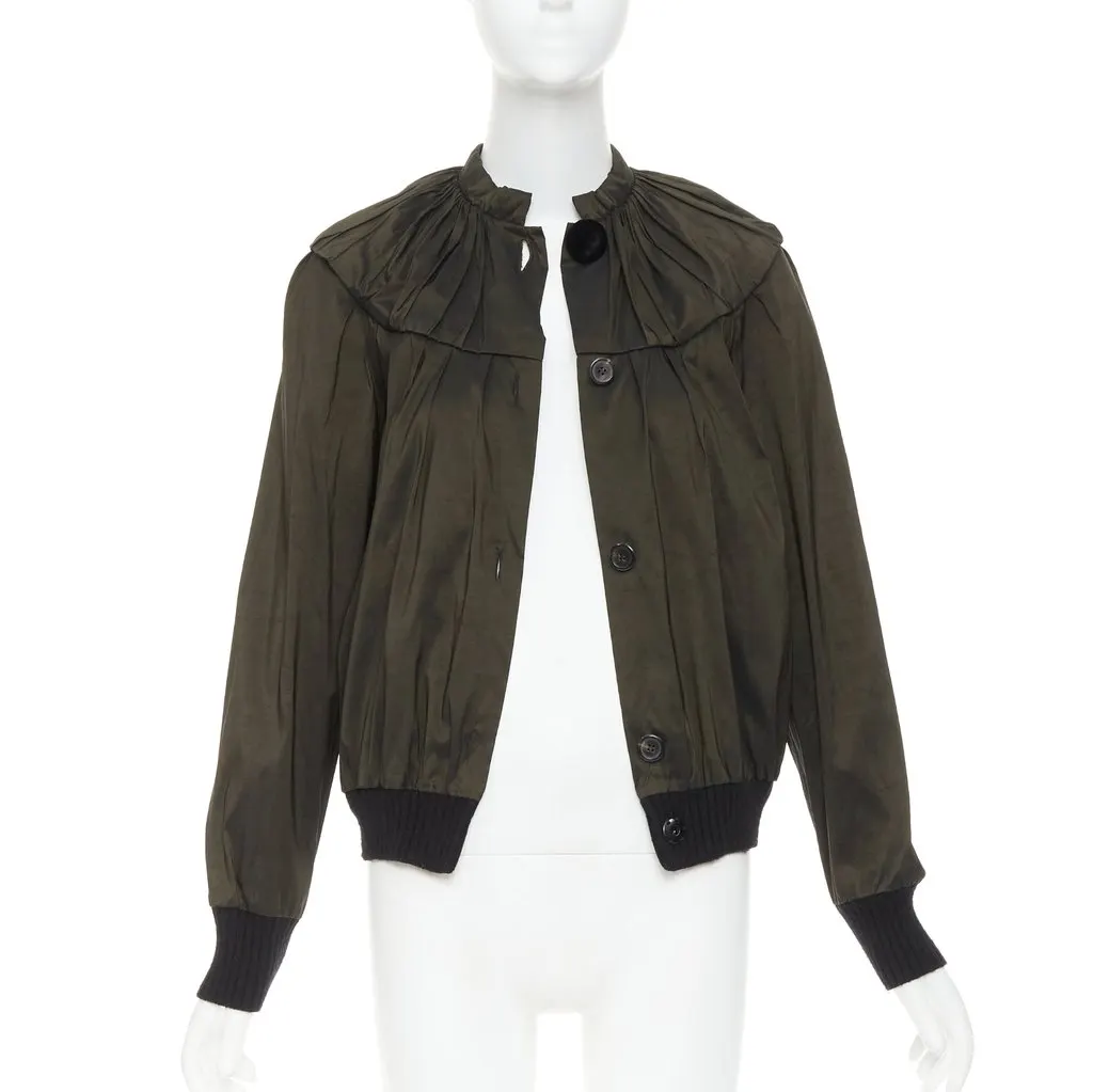 Lanvin Green Silk Coat Green Silk Very good - Front View