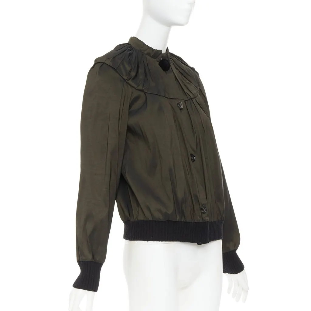 Lanvin Green Silk Coat Green Silk Very good - Model View