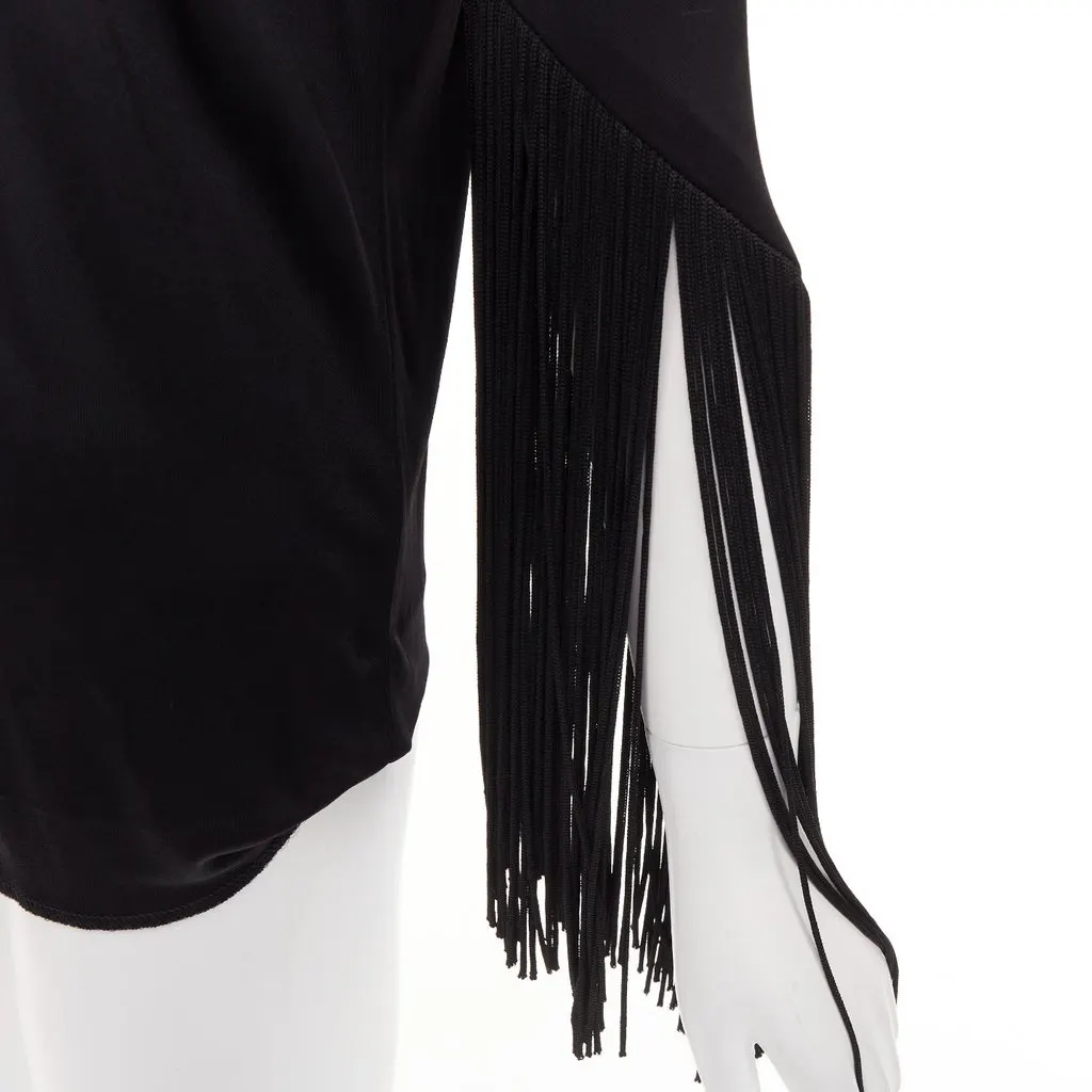 Galvan Vesper Fringe Top Black Viscose Very good - Back View