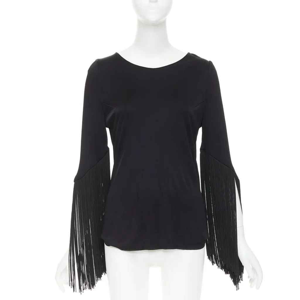 Galvan Vesper Fringe Top Black Viscose Very good - Inside View