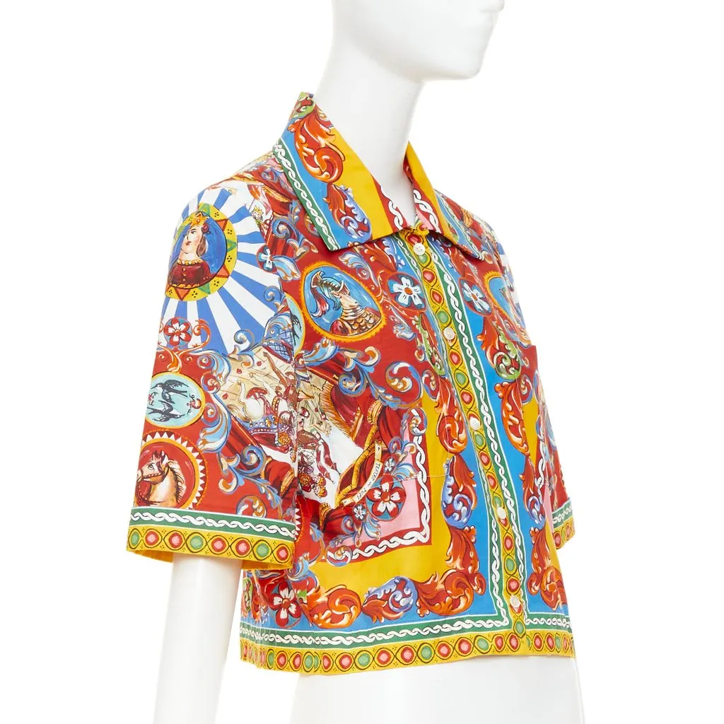 Dolce & Gabbana Carretto Siciliano Print MultiColor Cotton Very good - Inside View