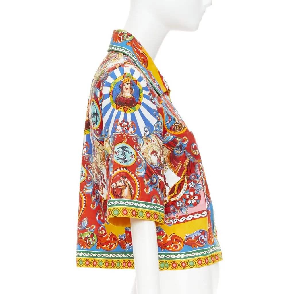 Dolce & Gabbana Carretto Siciliano Print MultiColor Cotton Very good - Model View