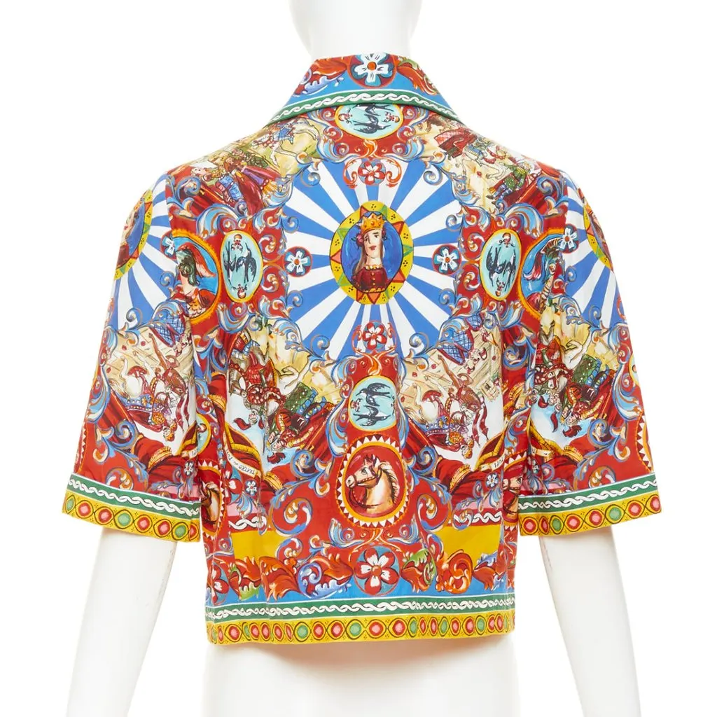 Dolce & Gabbana Carretto Siciliano Print MultiColor Cotton Very good - Box View