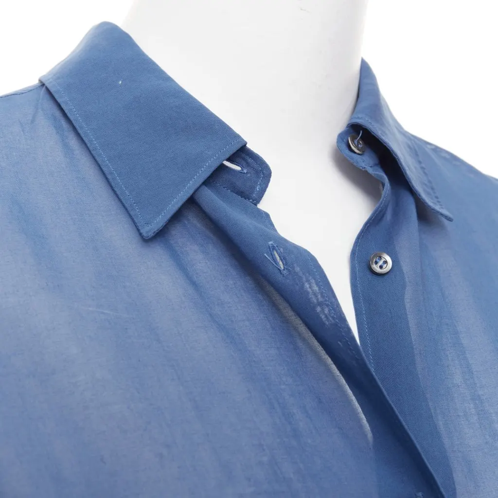 Jil Sander Blue Cotton Top Blue Cotton Good - Back View