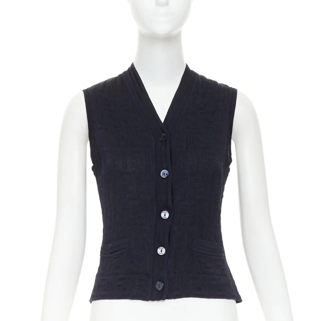 Fendi Black Cotton Top Black Cotton Very good - Front View