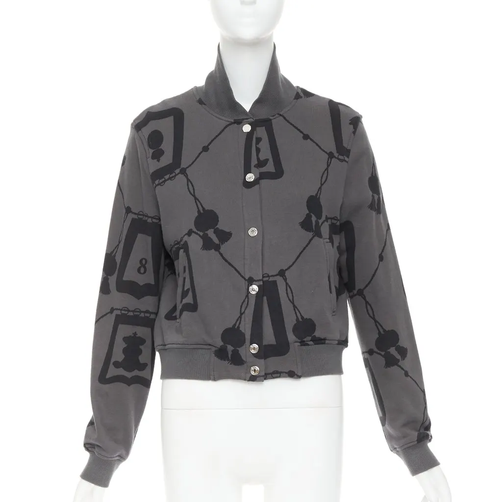 Hermès Poste et Cavalerie Bomber Jacket Grey Cotton Very good - Front View