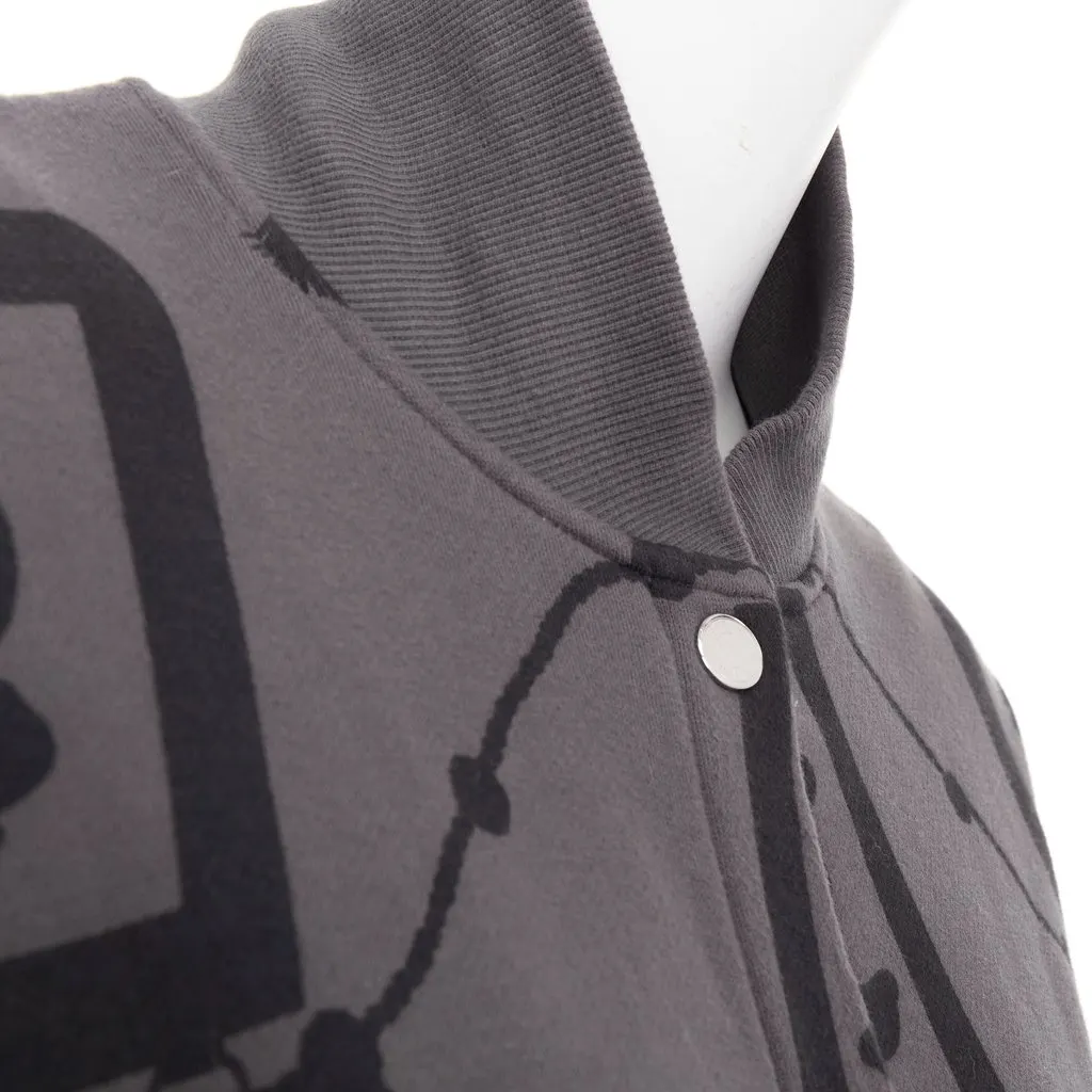 Hermès Poste et Cavalerie Bomber Jacket Grey Cotton Very good - Back View