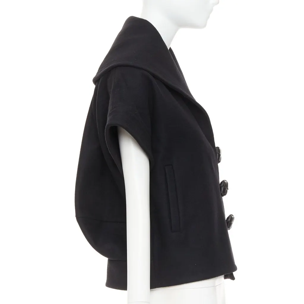 Stella McCartney Black Wool Coat Black Wool Very good - Model View