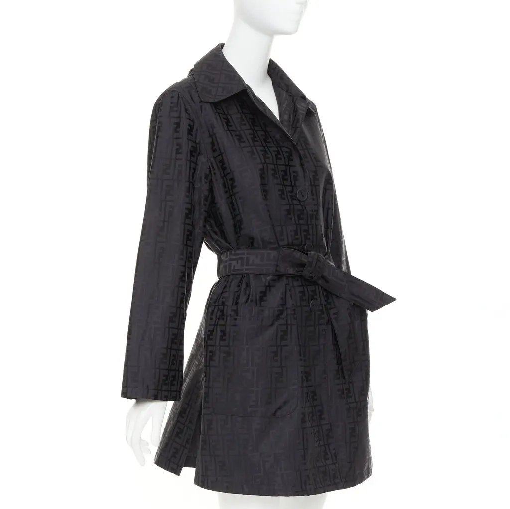 Fendi Black Cotton Coat Black Cotton Very good - Inside View