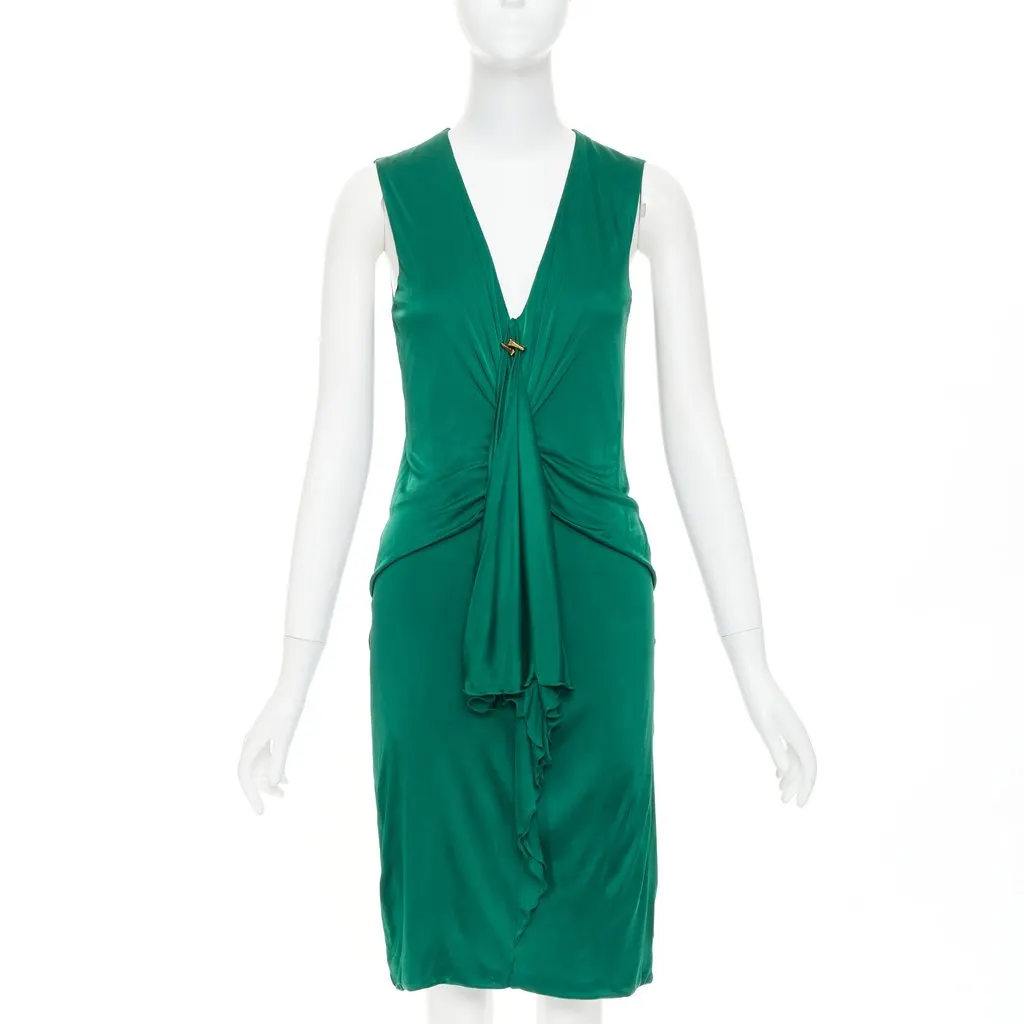 Gucci Green Viscose Dress Green Viscose Good - Front View