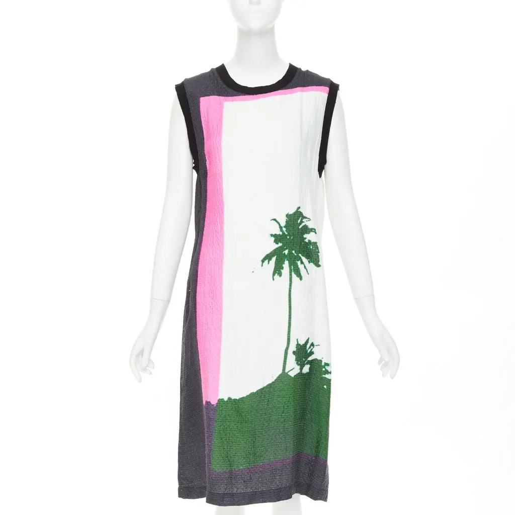 Dries Van Noten Pink Linen Dress Pink Linen Very good - Front View