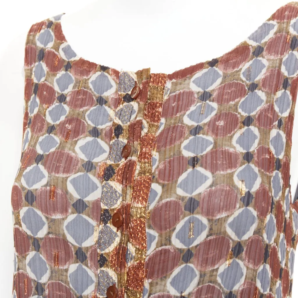 Issey Miyake Brown Polyester Dress Brown Polyester Very good - Back View