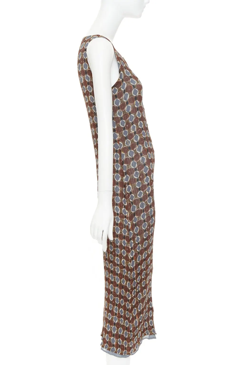 Issey Miyake Brown Polyester Dress Brown Polyester Very good - Model View
