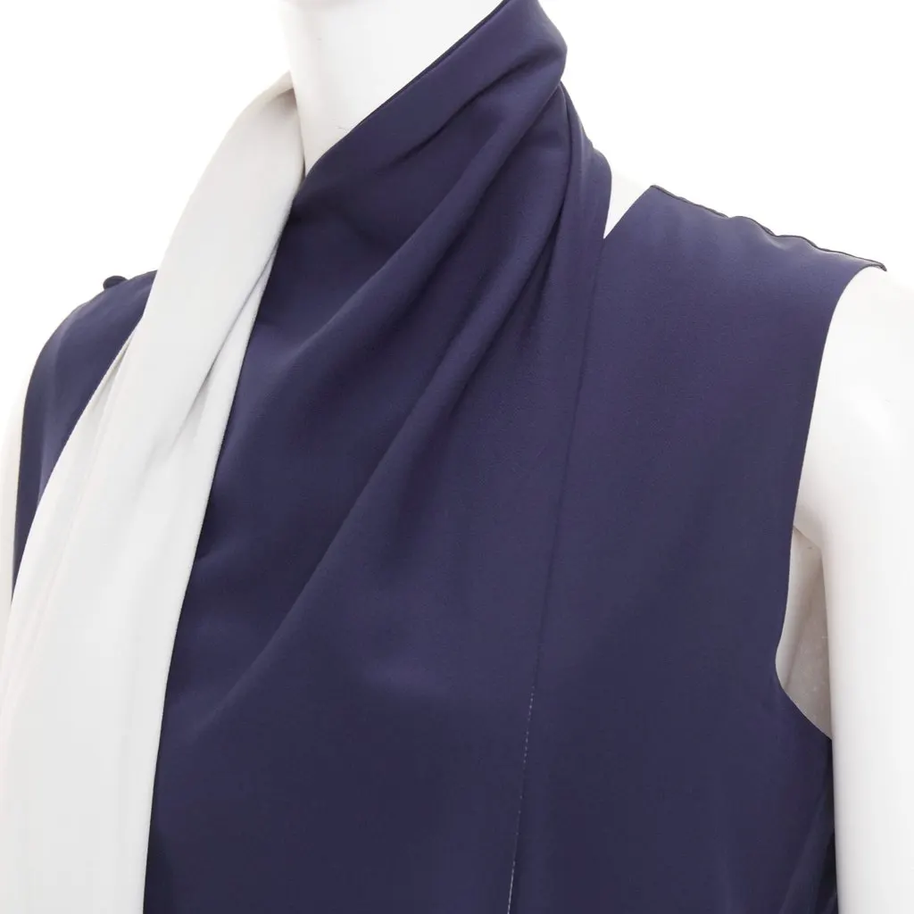 Celine Navy Silk Dress Navy Silk Very good - Back View